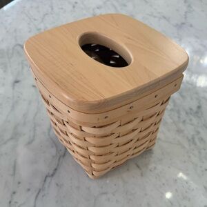 NEW Longaberger Vintage Natural Tissue 14184 Basket Signed 1998 Wooden Lid RARE